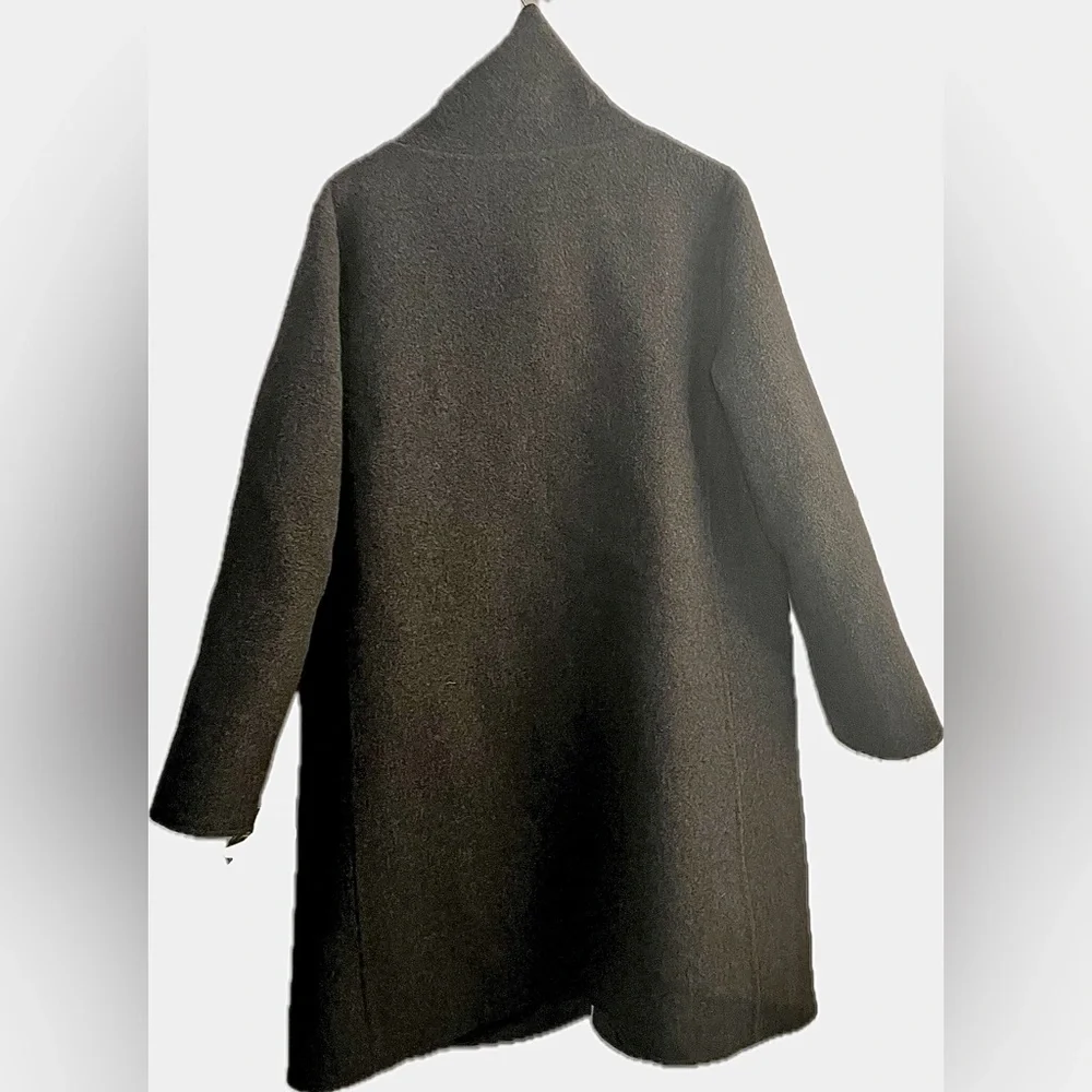 Eileen Fisher Large Ash Brown Cashmere Coat - Picture 3 of 3